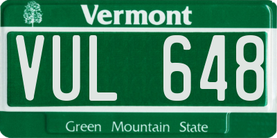 VT license plate VUL648