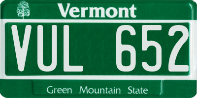 VT license plate VUL652
