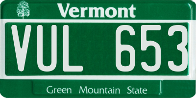 VT license plate VUL653