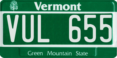 VT license plate VUL655