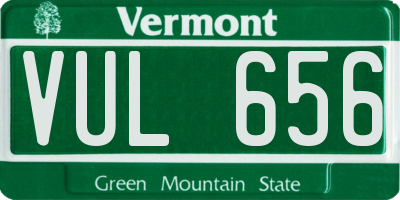 VT license plate VUL656