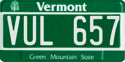 VT license plate VUL657