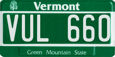VT license plate VUL660