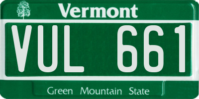 VT license plate VUL661