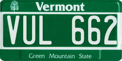 VT license plate VUL662