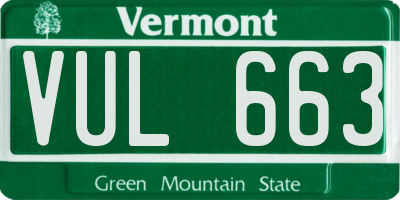 VT license plate VUL663