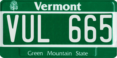 VT license plate VUL665