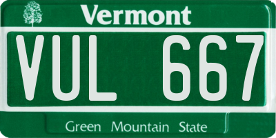 VT license plate VUL667