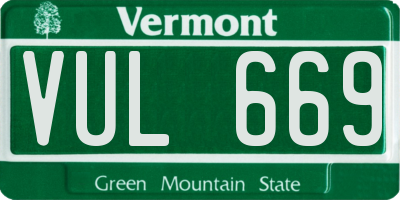 VT license plate VUL669
