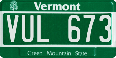 VT license plate VUL673