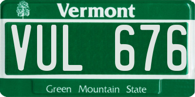 VT license plate VUL676