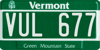 VT license plate VUL677