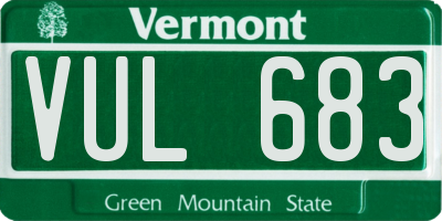 VT license plate VUL683