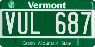 VT license plate VUL687