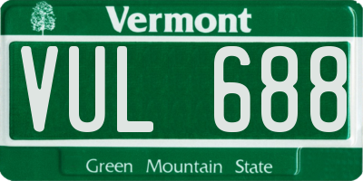 VT license plate VUL688