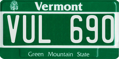 VT license plate VUL690