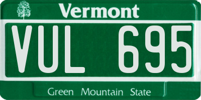 VT license plate VUL695