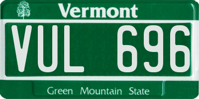VT license plate VUL696