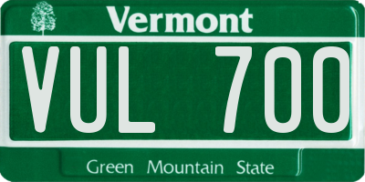 VT license plate VUL700