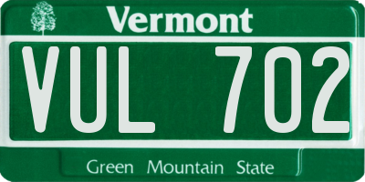 VT license plate VUL702