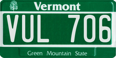 VT license plate VUL706