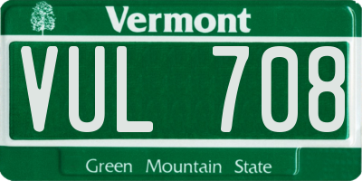 VT license plate VUL708