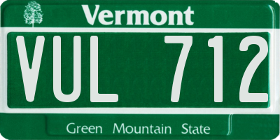 VT license plate VUL712