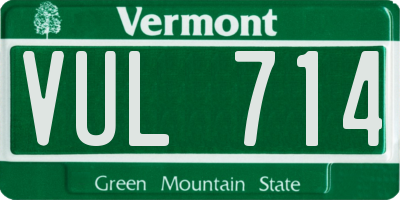 VT license plate VUL714