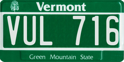 VT license plate VUL716