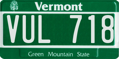 VT license plate VUL718