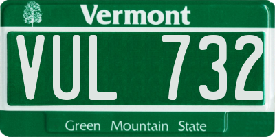 VT license plate VUL732
