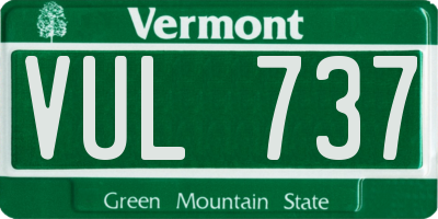 VT license plate VUL737