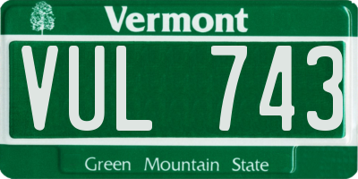 VT license plate VUL743