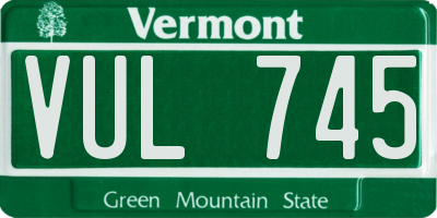 VT license plate VUL745