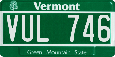 VT license plate VUL746