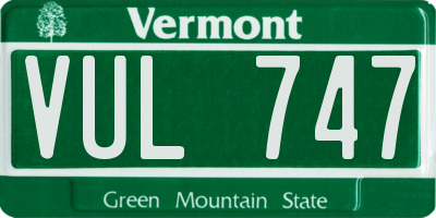 VT license plate VUL747
