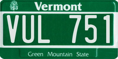 VT license plate VUL751