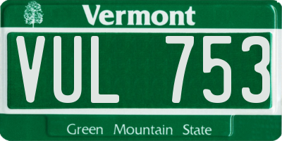 VT license plate VUL753