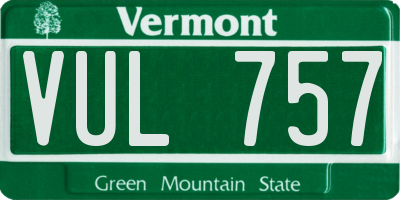 VT license plate VUL757