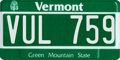 VT license plate VUL759