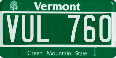 VT license plate VUL760