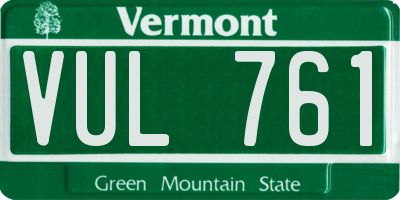 VT license plate VUL761
