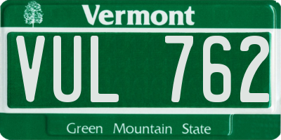 VT license plate VUL762