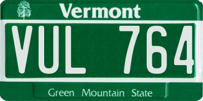 VT license plate VUL764