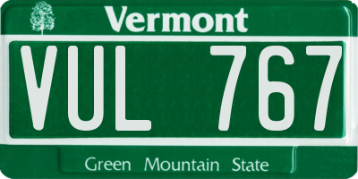VT license plate VUL767