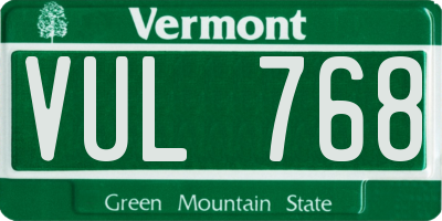 VT license plate VUL768