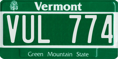 VT license plate VUL774