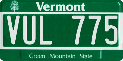 VT license plate VUL775