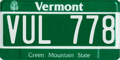 VT license plate VUL778