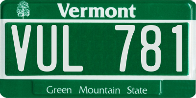 VT license plate VUL781